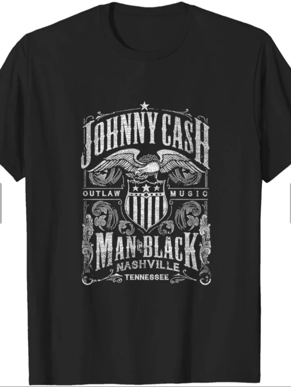 Spencer's Johnny Cash Unisex Small Graphic Tee Man in Black Nashville Music